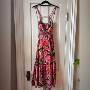 FARM Rio Tropical Pink Floral Maxi Sundress